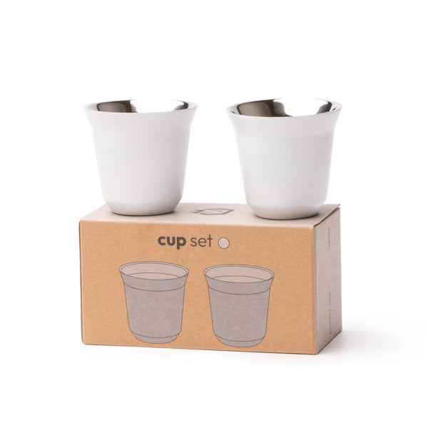 Set de 2 vasos para café elaborados en acero | BOLUTO (VA1886)