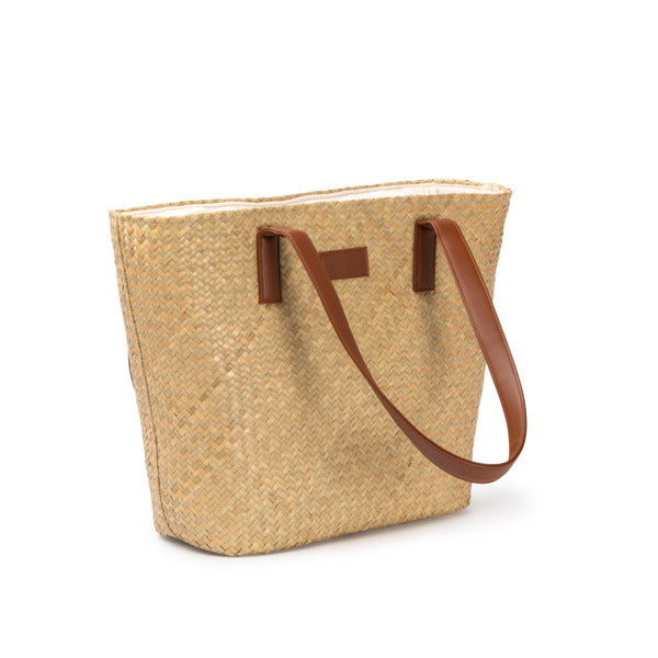 Bolso con exterior elaborado en paja y | MIYAKO (BO1956)