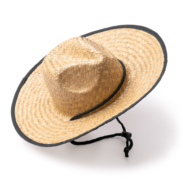 Sombrero elaborado en paja natural con ribete con | MUNDAK (SR1961)