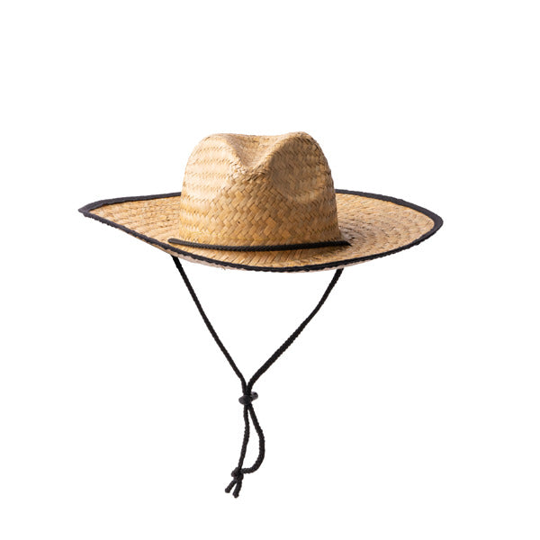 Sombrero elaborado en paja natural con ribete con | MUNDAK (SR1961)