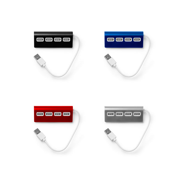 Puerto USB HUB 4 en 1, con cuerpo elaborado en | PLERION (IA3033)