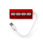 Puerto USB HUB 4 en 1, con cuerpo elaborado en | PLERION (IA3033)