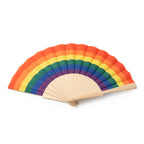Abanico con varillas de madera y tela con | KEROS (FN3114)