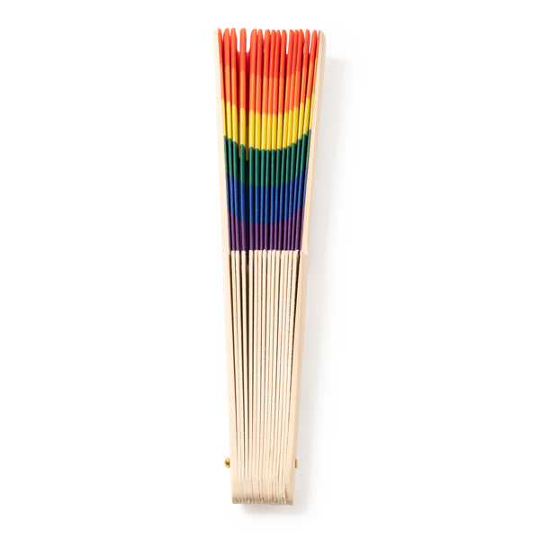 Abanico con varillas de madera y tela con | KEROS (FN3114)