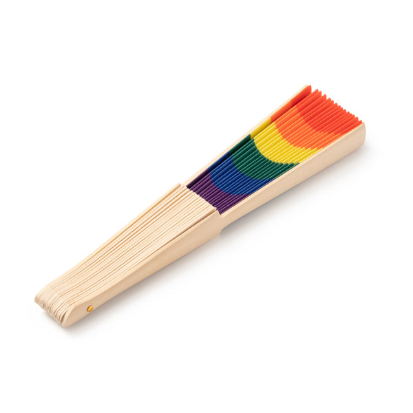 Abanico con varillas de madera y tela con | KEROS (FN3114)