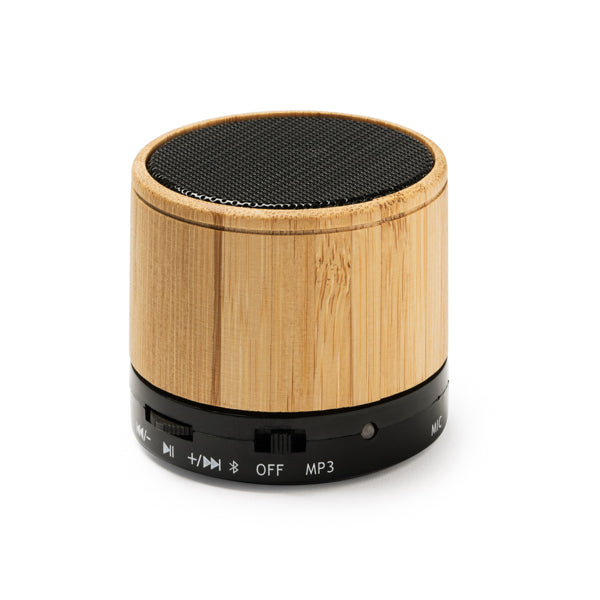 Altavoz inalámbrico redondo elaborado en bambú | NERVO (BS3306)