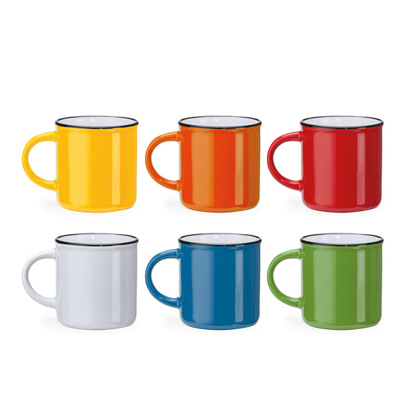 Taza de cerámica de estilo retro con asa redonda | JACK (MD4010)