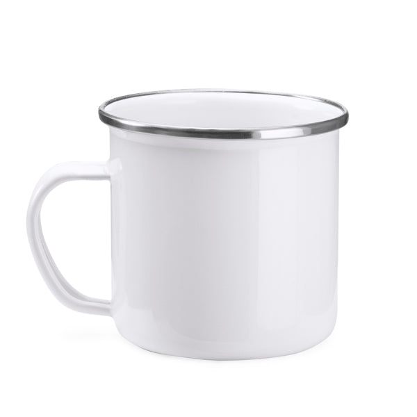 Fantástica taza metálica esmaltada con borde | DAMASCO (MD4014)