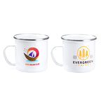 Fantástica taza metálica esmaltada con borde | DAMASCO (MD4014)