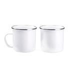 Fantástica taza metálica esmaltada con borde | DAMASCO (MD4014)