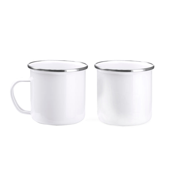 Fantástica taza metálica esmaltada con borde | DAMASCO (MD4014)