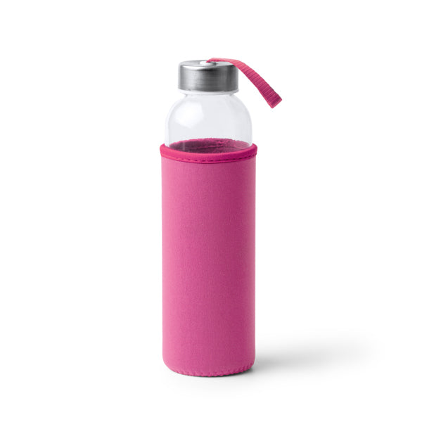 Bidón de cristal con 500 ml de capacidad, y funda | CAMU (MD4040)