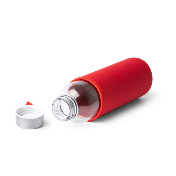 Bidón de cristal con 500 ml de capacidad, y funda | CAMU (MD4040)