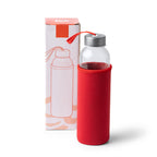 Bidón de cristal con 500 ml de capacidad, y funda | CAMU (MD4040)