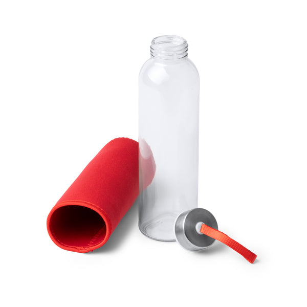Bidón de cristal con 500 ml de capacidad, y funda | CAMU (MD4040)