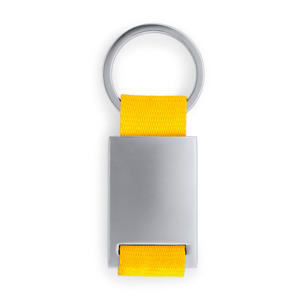 Llavero metálico con tira de color en poliéster | MINERAL (KO4051)