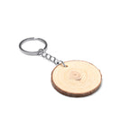 Llavero de corte de madera natural con anilla | BUDAN (KO4054)