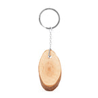 Llavero de corte de madera natural con anilla | BUDAN (KO4054)
