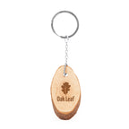 Llavero de corte de madera natural con anilla | BUDAN (KO4054)