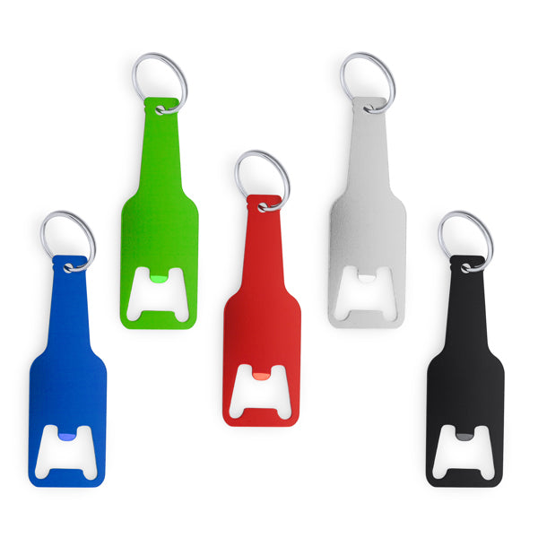 Llavero abridor de aluminio con forma de botella | STOUT (KO4071)