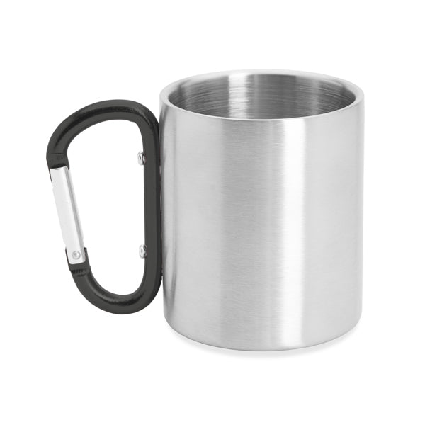 Taza metálica de doble pared con asa mosquetón | GUAYA (MD4082)