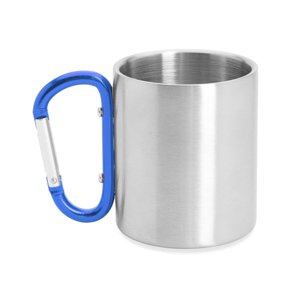 Taza metálica de doble pared con asa mosquetón | GUAYA (MD4082)