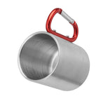 Taza metálica de doble pared con asa mosquetón | GUAYA (MD4082)