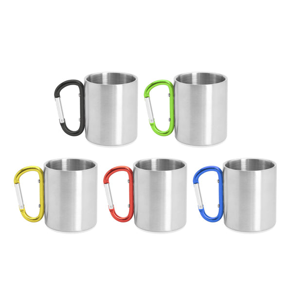 Taza metálica de doble pared con asa mosquetón | GUAYA (MD4082)
