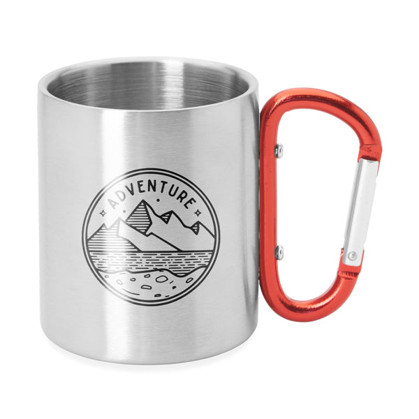 Taza metálica de doble pared con asa mosquetón | GUAYA (MD4082)