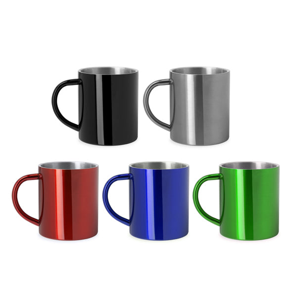 Taza metálica de doble pared con exterior a color | KIWAN (MD4083)