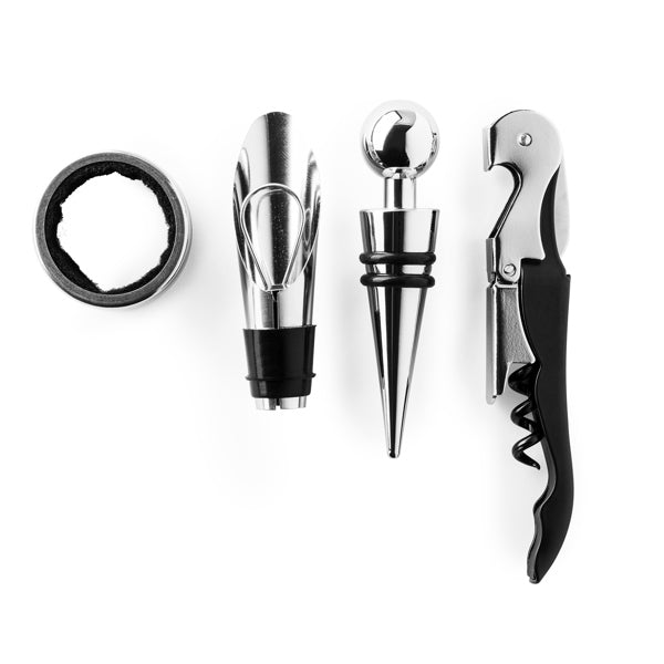 Set de vino con accesorios en acero inoxidable, | VENET (AB4091)