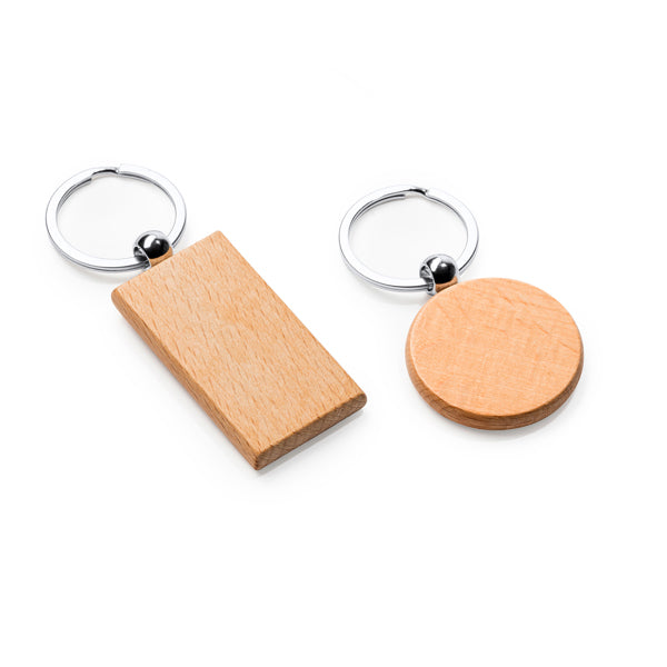 Llavero de madera natural en dos formatos con | SILA (KO4092)
