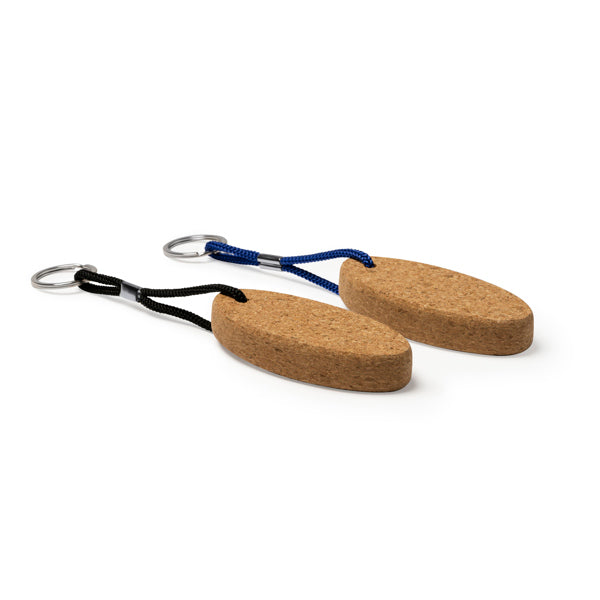 Llavero de corcho natural flotante ovalado con | YATE (KO4108)