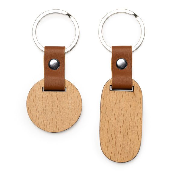Llavero de madera natural en dos formatos, | MARBEL (KO4109)