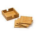 Set de 4 posavasos de bambú guardados en una | ALGOR (PV4113)