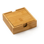 Set de 4 posavasos de bambú guardados en una | ALGOR (PV4113)