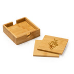 Set de 4 posavasos de bambú guardados en una | ALGOR (PV4113)