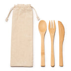 Set de cubiertos de bambú presentados en funda de | COLMER (CU4117)