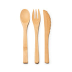 Set de cubiertos de bambú presentados en funda de | COLMER (CU4117)