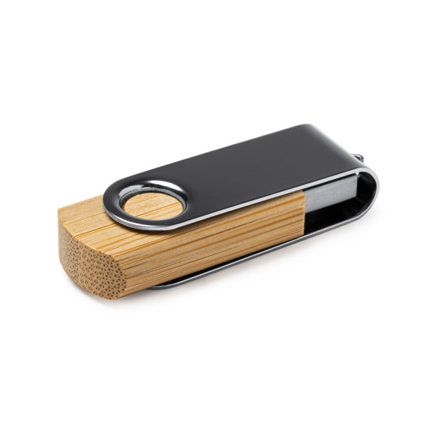 Memoria USB con cuerpo en bambú y clip giratorio | ULDON (US4190)