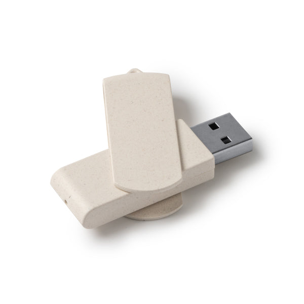 Memoria USB con cuerpo y clip giratorio de fibra | KINOX (US4193)