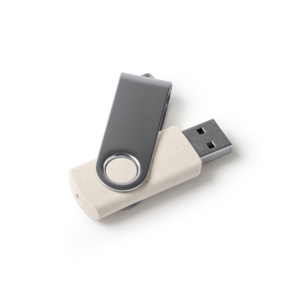 Memoria USB de fibra de trigo y clip giratorio | VENAK (US4194)