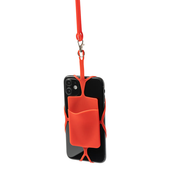 Lanyard de silicona con soporte para móvil y | DALVIK (LY7046)