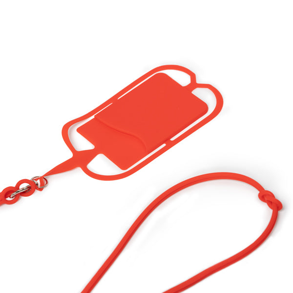 Lanyard de silicona con soporte para móvil y | DALVIK (LY7046)