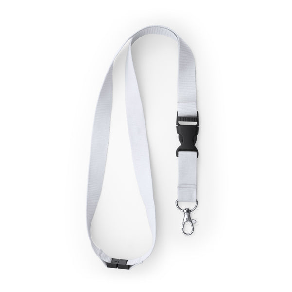 Lanyard de poliéster con mosquetón, hebilla y | GUEST (LY7054)