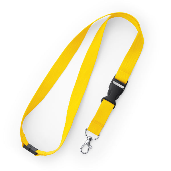 Lanyard de poliéster con mosquetón, hebilla y | GUEST (LY7054)
