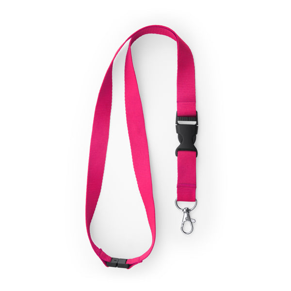 Lanyard de poliéster con mosquetón, hebilla y | GUEST (LY7054)
