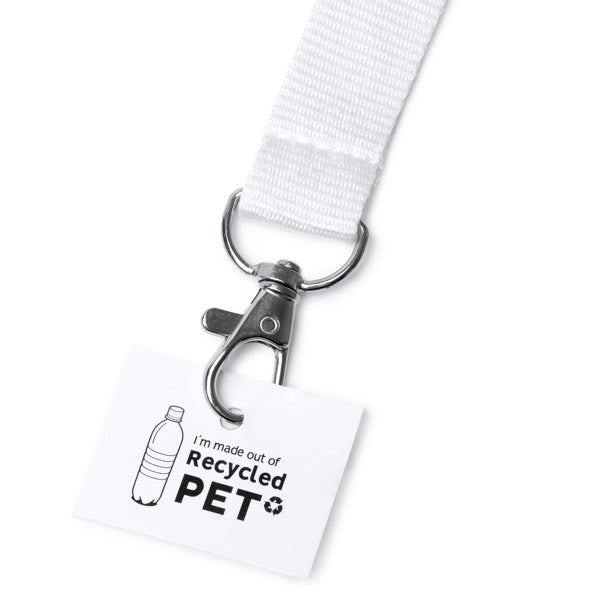 Lanyard de RPET con mosquetón y hangtag con | ECOHOST (LY7055)