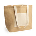 Bolsa de yute laminado con bolsillo frontal y | GAVIA (BO7099)