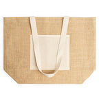 Bolsa de yute laminado con bolsillo frontal y | GAVIA (BO7099)